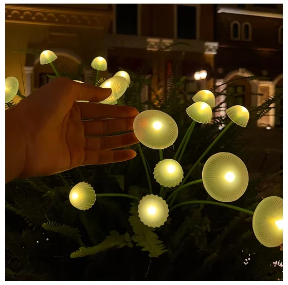 Light Emitting Diode Solar Jellyfish Garden Light with Waterproof Mushroom Function for Outdoor Garden Mood Channel Decoration