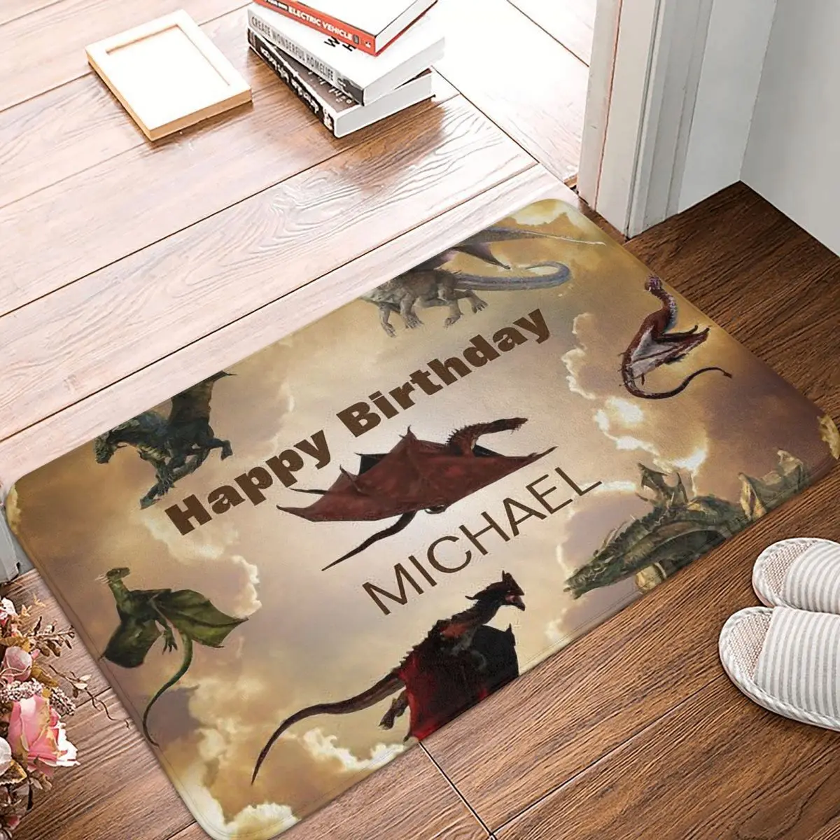 DnD Board Game Non-slip Doormat Living Room Mat Happy Birthday Michael Balcony Carpet Entrance Door Rug Home Decor