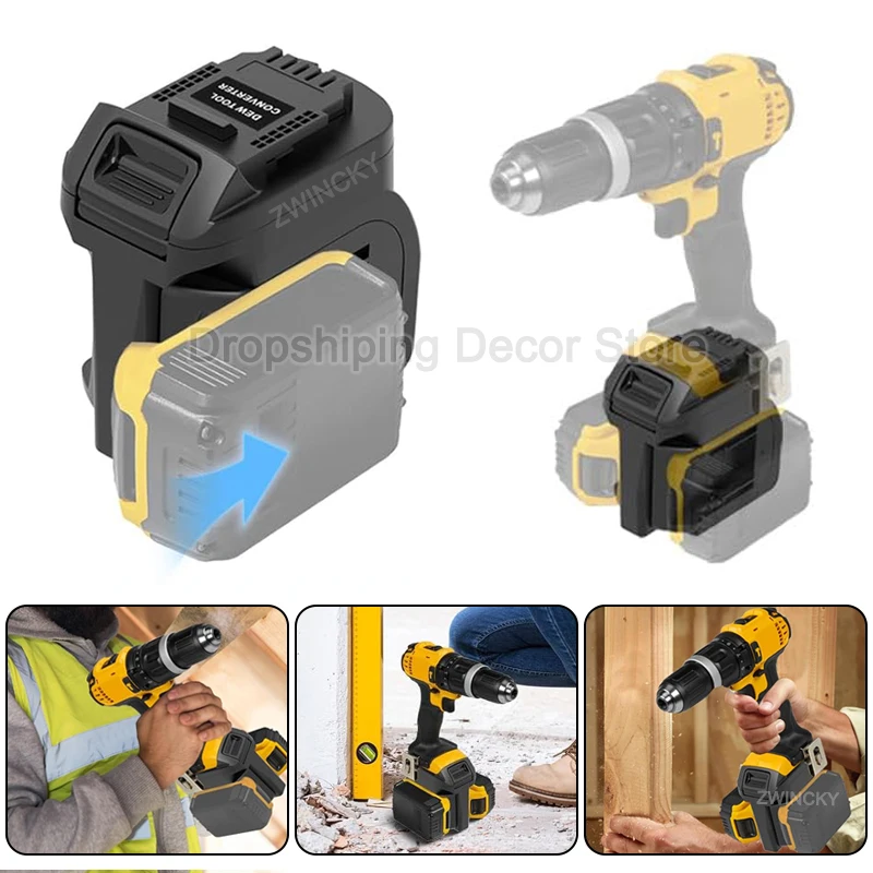 

Литий-ионный аккумулятор для Dewalt/Milwaukee 18 В 20 В для аккумуляторных электроинструментов Dewalt 20 В, адаптер 2 в 1, увеличивает рабочие часы