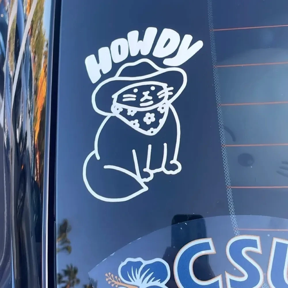 

Howdy Cat Car Sticker For Car Body Decor Cat Vinyl Stickers Waterproof Decal For Auto Window Decor