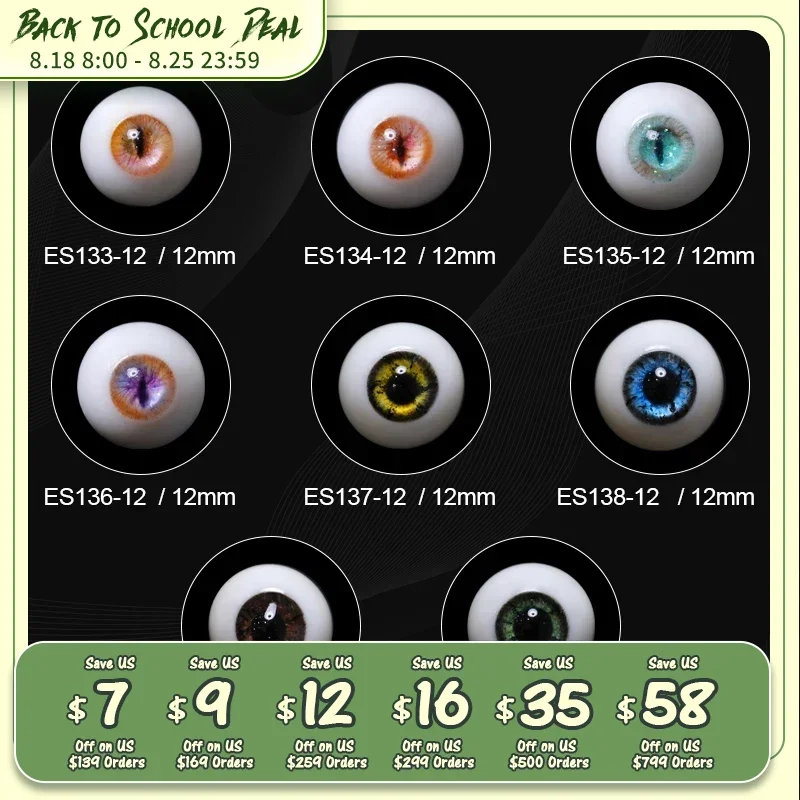 

BJD Eyes Resin Eyeball ES133 ES140 12mm Handscraft Colourful Doll Accessories 1/3 1/4 1/6 for Fairyland Minifee Iplehouse