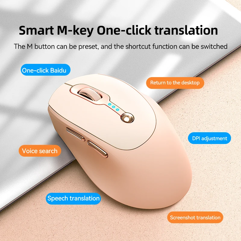 M7 AI Mouse Suara Cerdas Bluetooth 2.4G Nirkabel Pengisian Daya Tipe-C Input Suara Menulis Terjemahan Tablet Macbook AirM Laptop