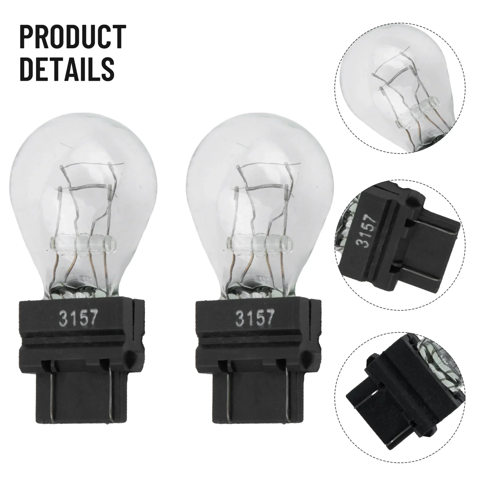 

2 Pack 3157 12V 21/5W Clear Shell Tail Signal Brake Light Bulbs Replacement 3000K Car Accessories Tools