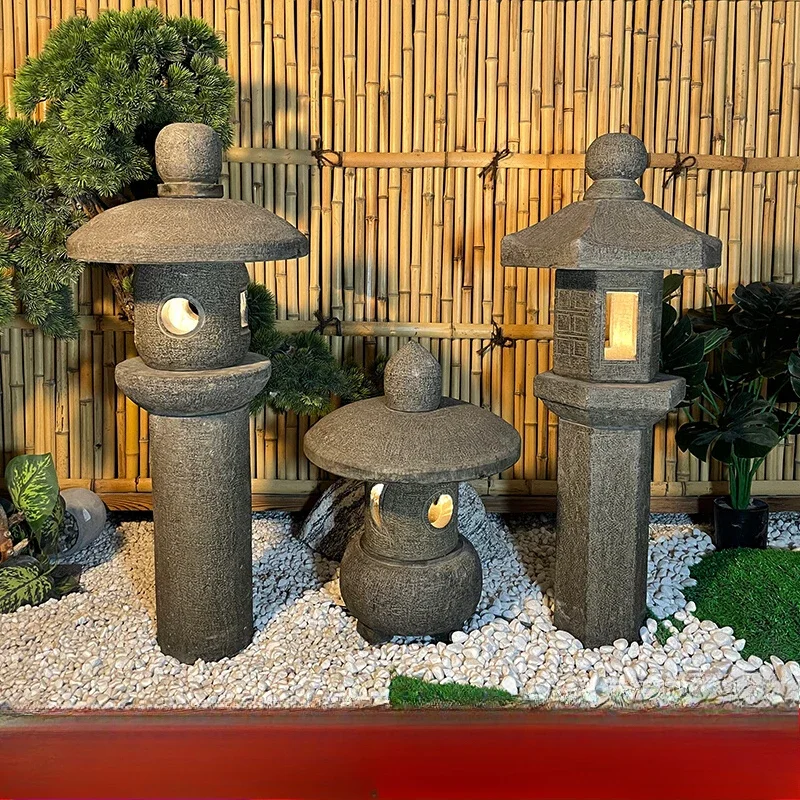 lamp garden solar carbide lamp antique Chinese  lantern Japanese  lamp garden decorative  carving