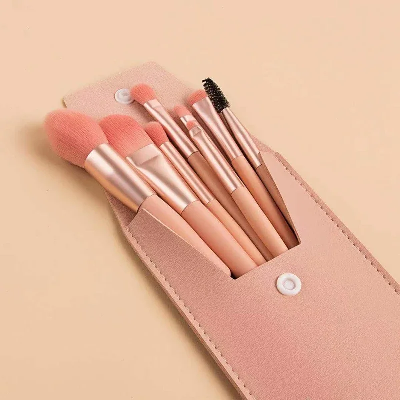 8Pcs Mini Portable Soft Makeup Brushes Set With Bag Eye Shadow Powder Eyelash Lip Concealer Blush Cosmetics Tool Make Up Kit