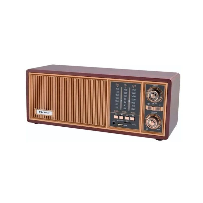 Vintage desktop radio FM medium-wave short-wave Bluetooth speaker plug-in speaker wooden box charging plug-in