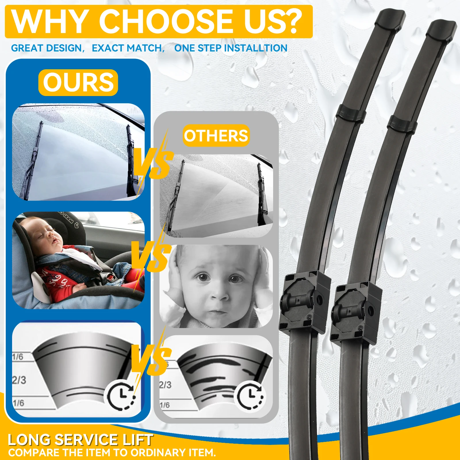 Auto Car Windshield Windscreen Wiper Blades For BMW 3 Series E90 E91 2005 2006 2007 2008 2009 Front Window Wiper Blade 24\