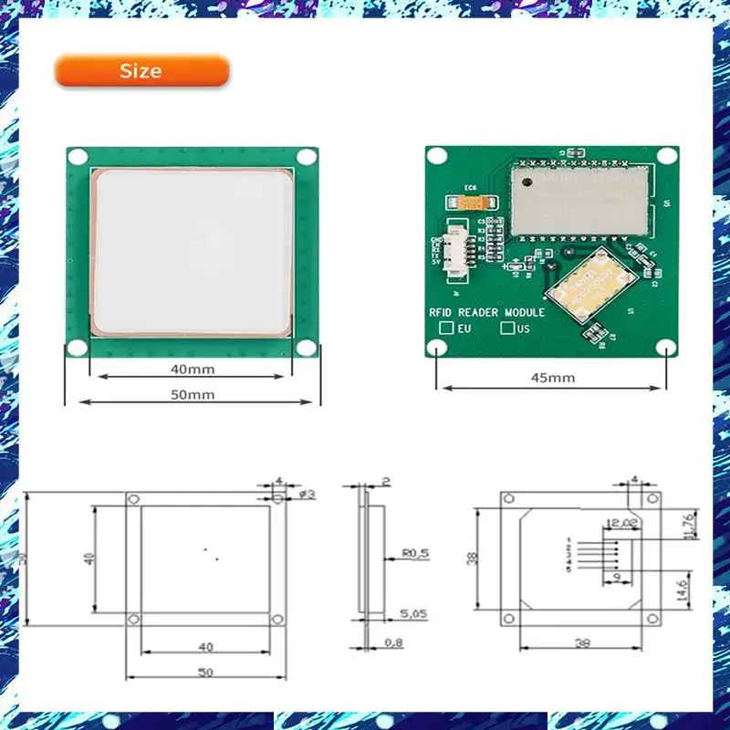CEA 35X35mm 1Dbi 안테나 통합 868-928Mhz All-In-1 UHF RFID 모듈(1Dbi US) 내구성이 뛰어난 쉬운 설치