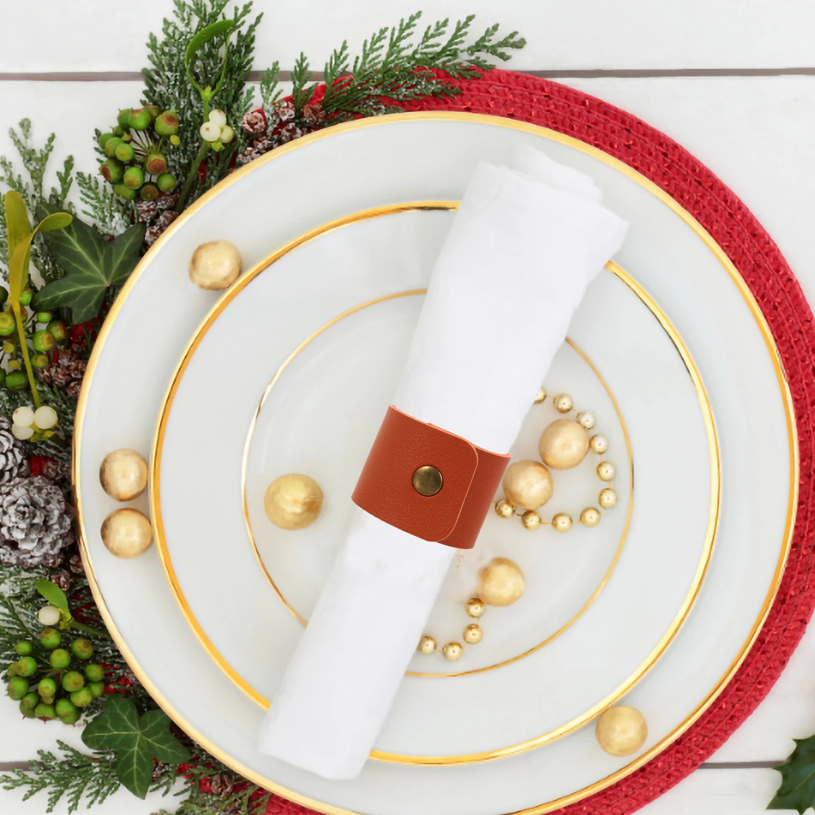 

4Pcs Napkin Rings H made Waterproof Table Decor Banquet Serviette Holder Napkin Decors Dining Accessories Kitchen Bar