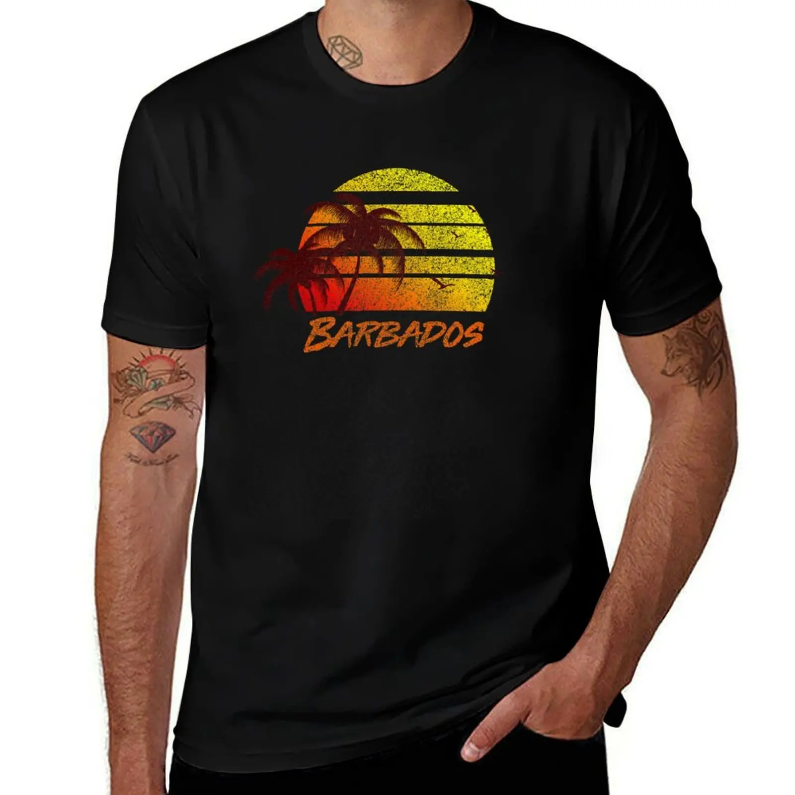 

Vintage Barbados Beach Sunset T-Shirt man t shirts cotton t shirt man cotton T-Shirt