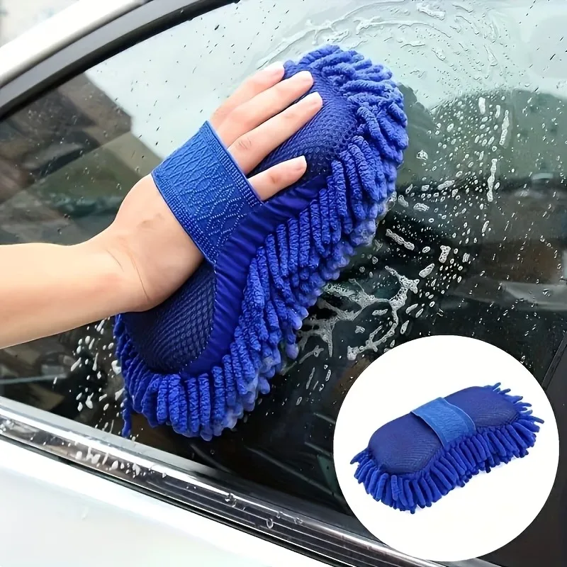 2Pcs Car Wash Microfiber Car Washer Sponge Cleaning Car Care Detailing Brushes Washing Towel Auto Gloves Styling Accessories