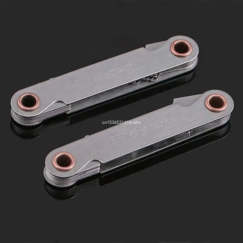 Dropship 2 Pcs Stainless Steel Metric Screw 60+55 Degree Thread Measuring Gauge image 5