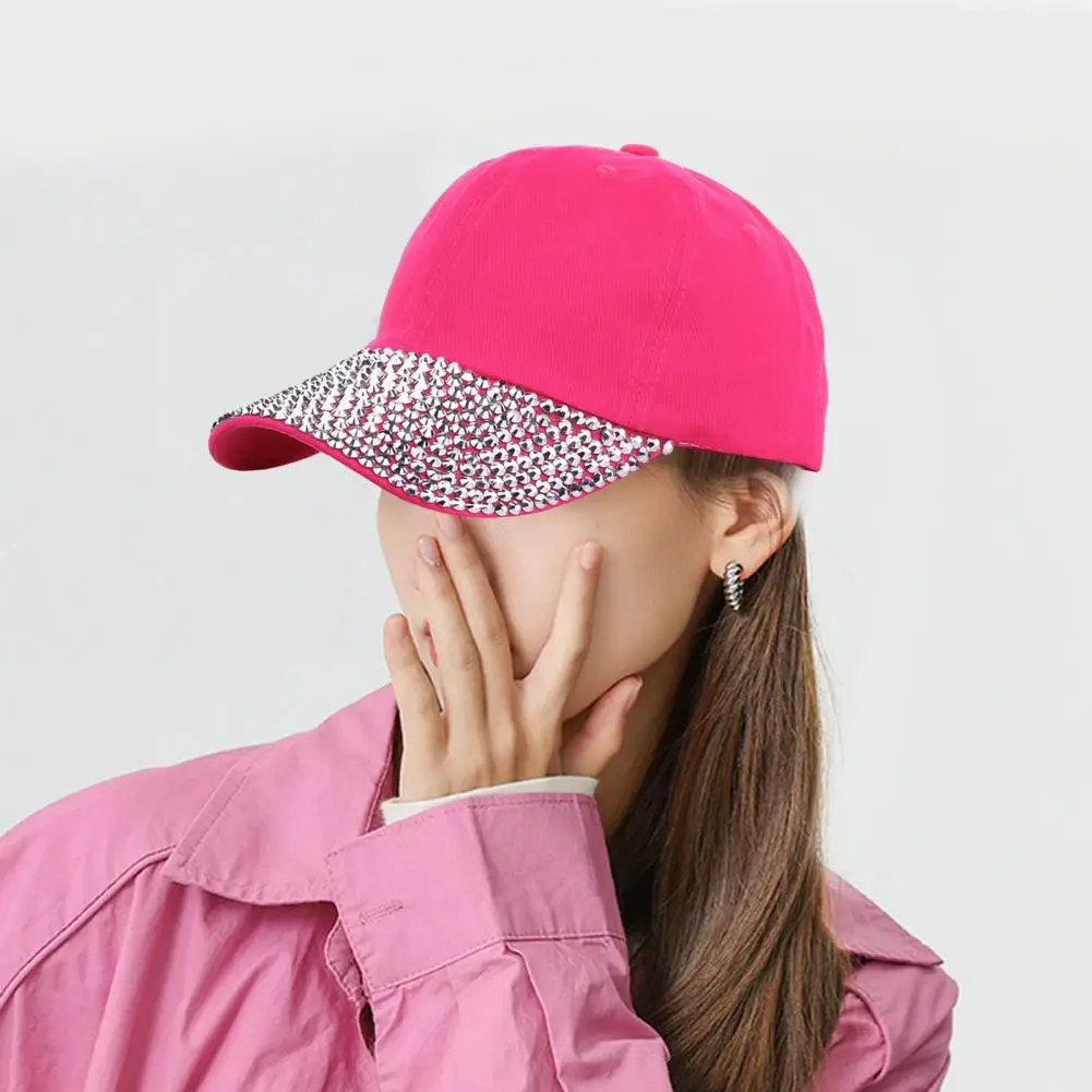 

A Women’s Bling Rhinestone Bejeweled Cotton Denim Baseball Cap Caps Casquette Summer Hats