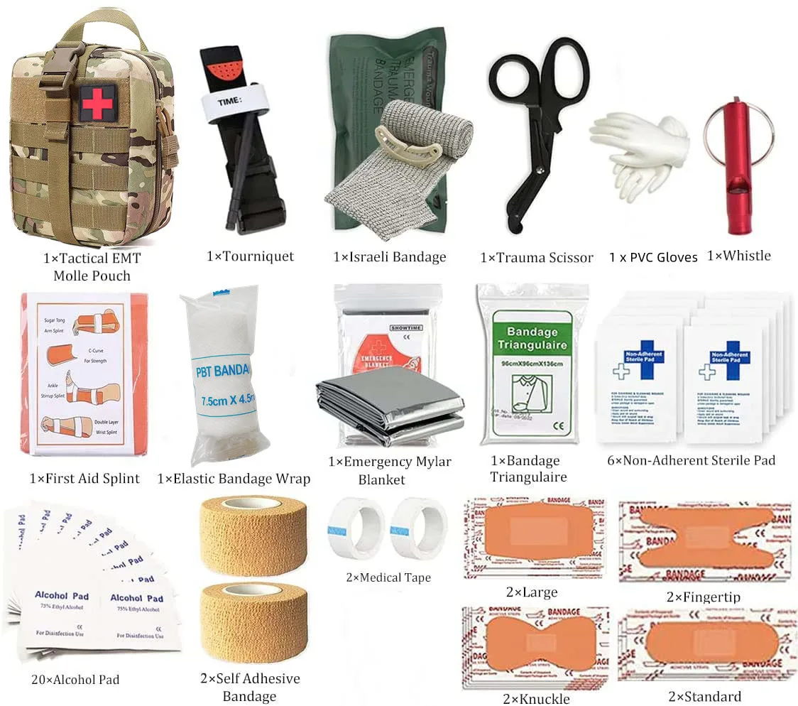 Tactical Gear first aid kit EMT Bag EDC Survival Kit Emergency Supplies  Admin Pouch FAK EMT for Rhino rescue