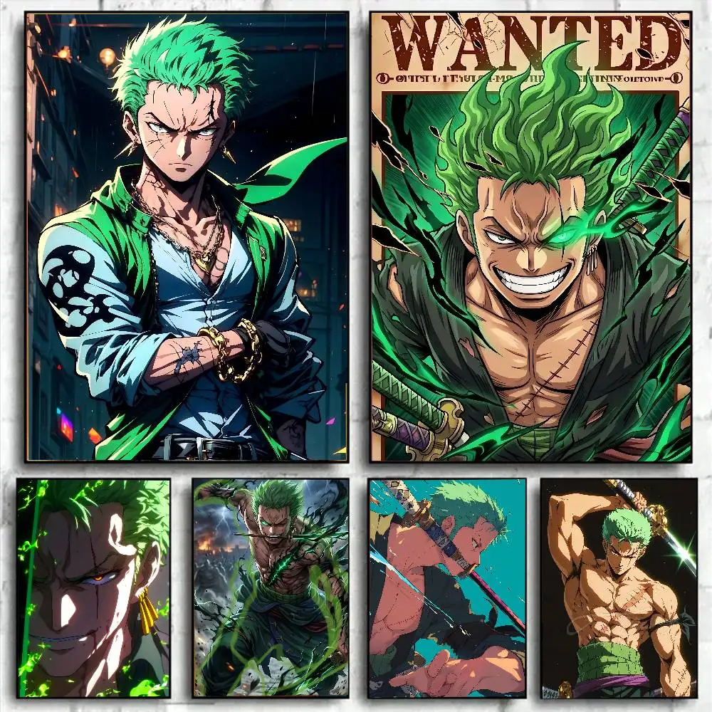 Pôster de anime One Piece Zoro Enma Katana, arte de parede em tela HD, impressão à prova d'água para quarto, sala de estar, decoração, presente