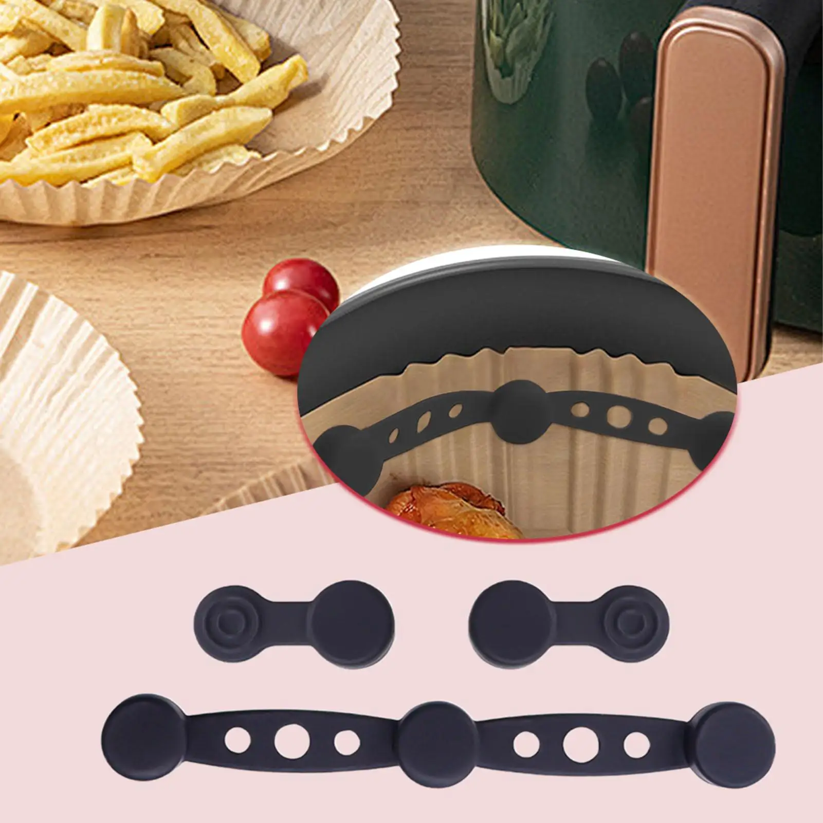 Air Fryer Magnets Kitchen Silicone Air Fryer Baking Paper Magnets Liner Holder Heat-Resistant Prevent Paper From Covering Food view 2