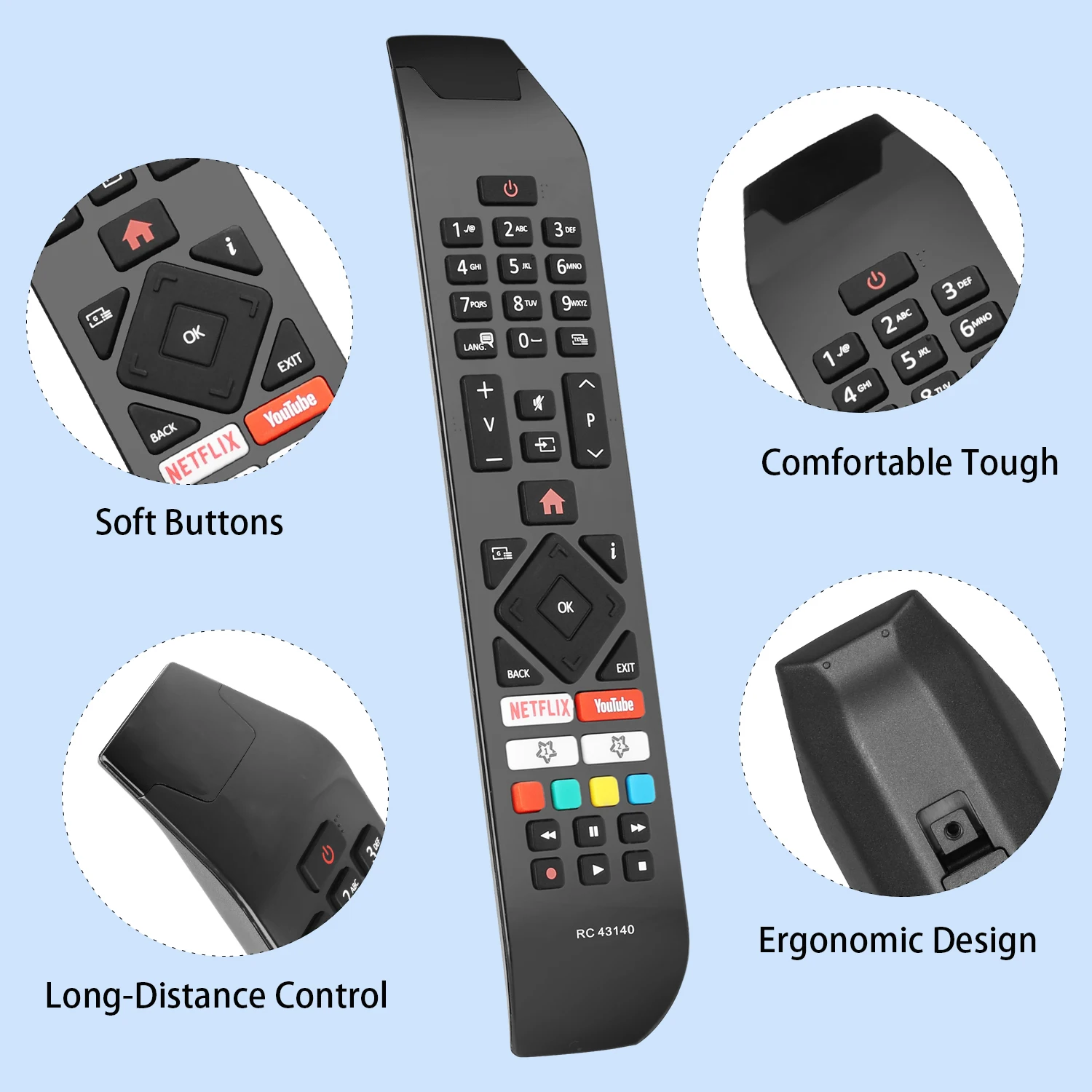 RC43140 Remote Control For Hitachi TV 24HE2000 24HE2001 32HE2000 32HE4000 32HE4500 40HE4000 40HE4001 43HE4000 43HK6000 43HK6500