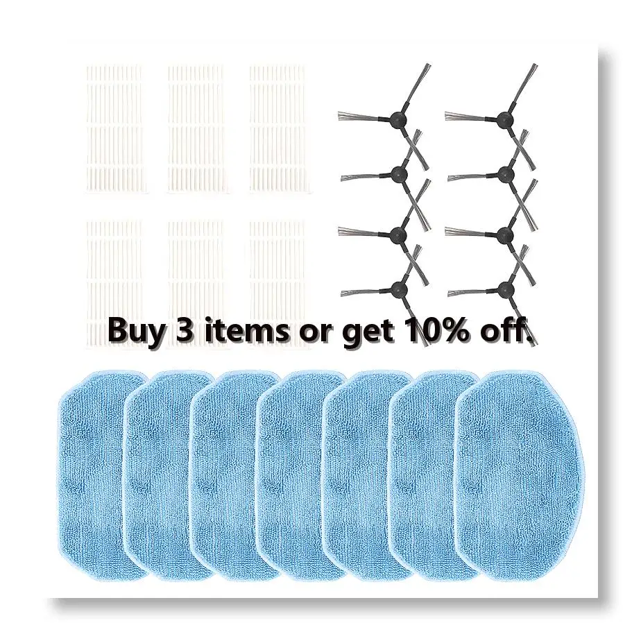 ●21PCS Accessories Kit for Midea VCR04W Robot Vacuum Cleaner Replacement Parts Side Brush Hepa Filter Mop Cloth