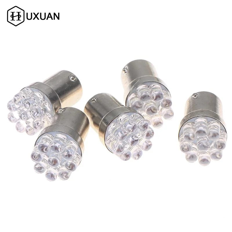 5Pcs 1156 1157 BA15s P21W LED Bulbs Car Tail Brake Light Backup Reverse Lamp Turn Signals Bulb 12V Straw Hat Light