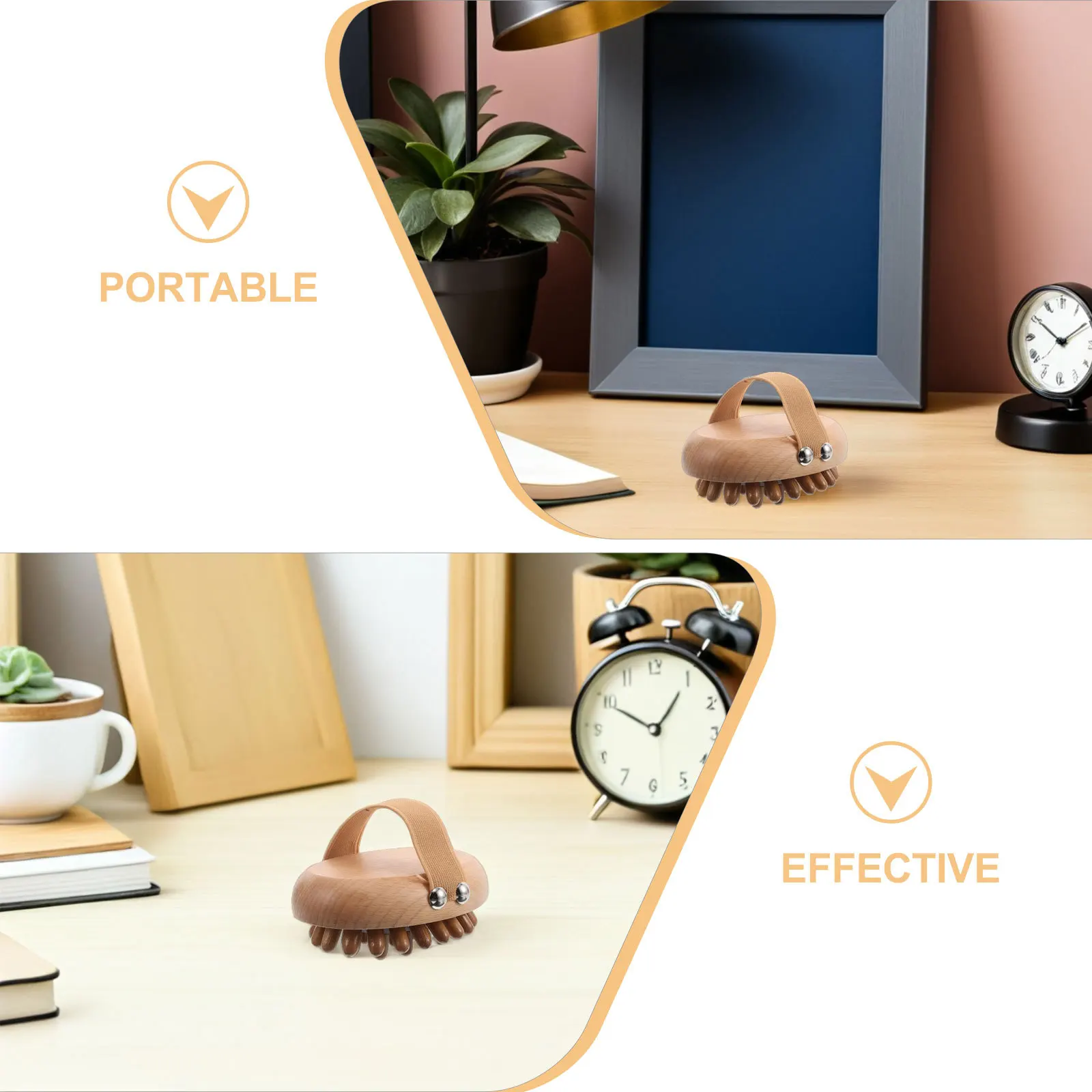 2 pezzi pettine per massaggio del cuoio capelluto in legno di faggio cuscino morbido spazzola per capelli a denti larghi rilassamento testa spa strumento digitopressione punto di attivazione