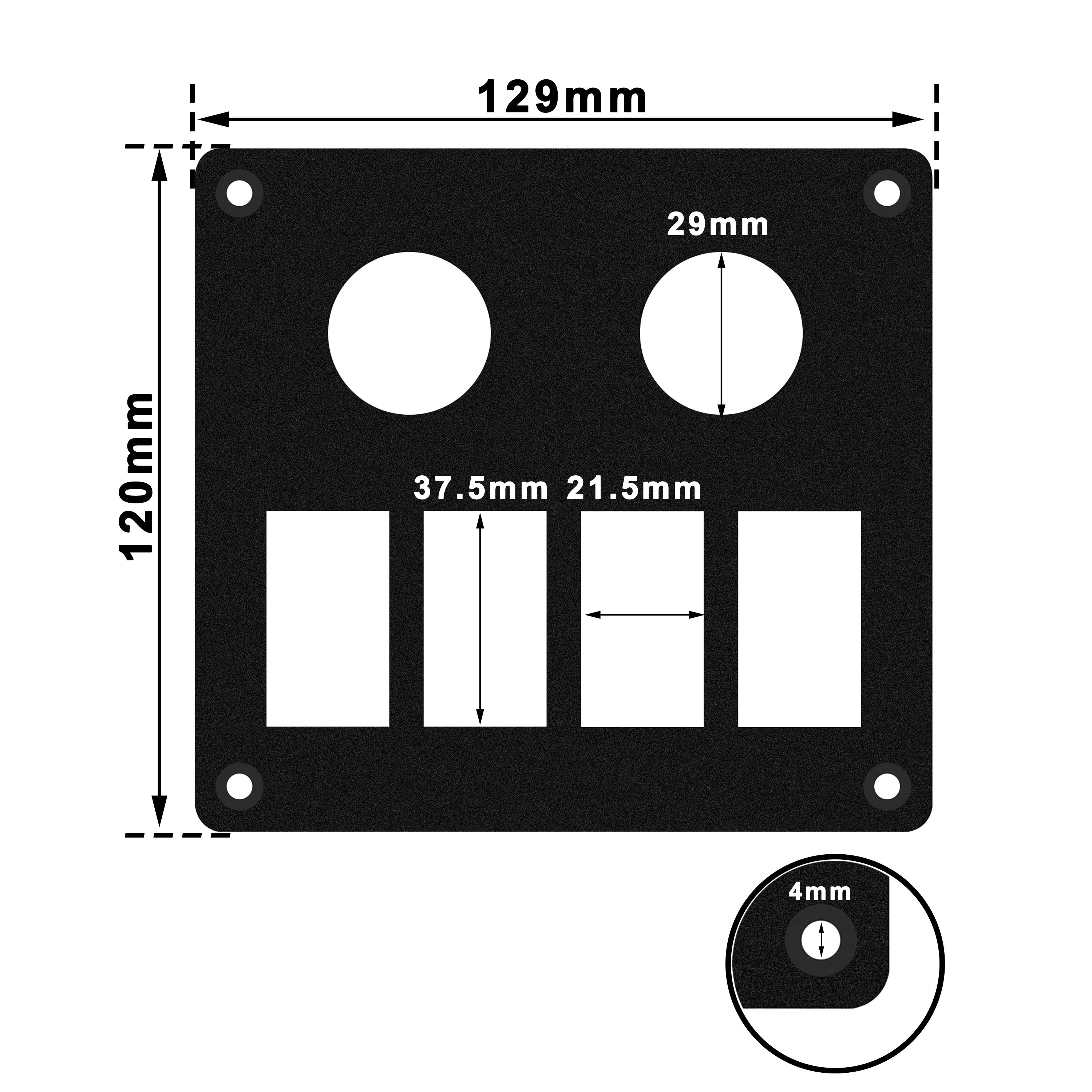 Aluminum Bezels 2 /3 / 4 / 6 Gang Rocker Switch Panel USB / Voltmeter Socket Quick Flush Mount Base for ATV UTV Polaris Can Am