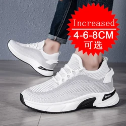 New Men Heightening Shoes Casual Sneakers Summer Mesh Breathable Elevator Shoes Mesh Comfortable Soft Sole Non Slip Men's Shoes