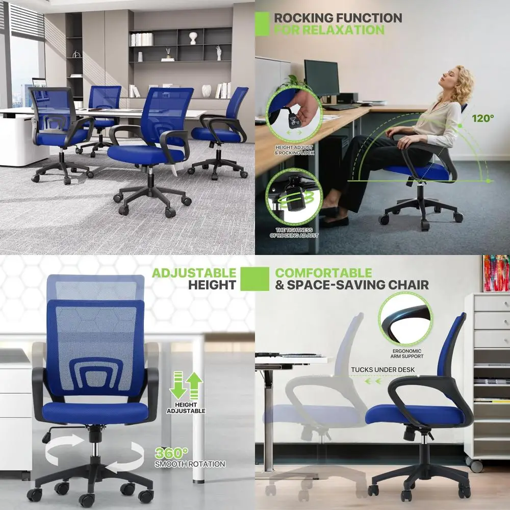 

Эргономичное офисное кресло с дышащей сеткой, поясничной поддержкой, поворотное, для игр и работы, регулируемая высота, нагрузка до 136 кг, серия Nav