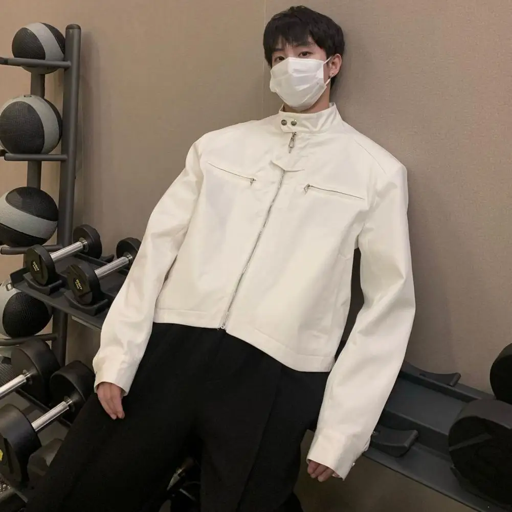 High-end Feeling Cropped Jacket For Men Spring Autumn New Style Niche American Vintage Street Trendy Motorcycle Jacket