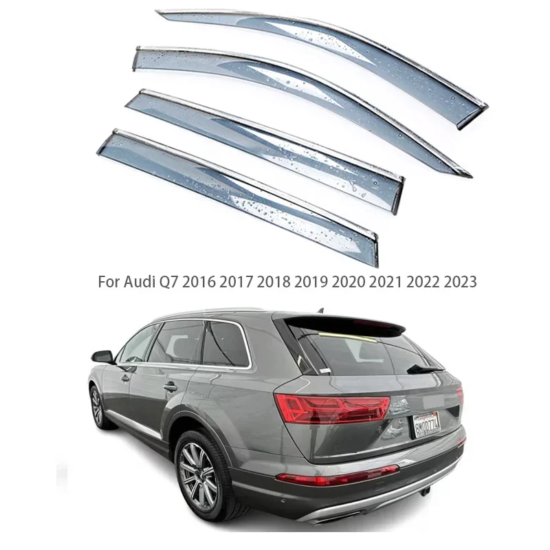 For Audi Q7 2016 2018 2019 2020 2021 2022 2023 Window Weather Shields Rain Guards Sun Visor