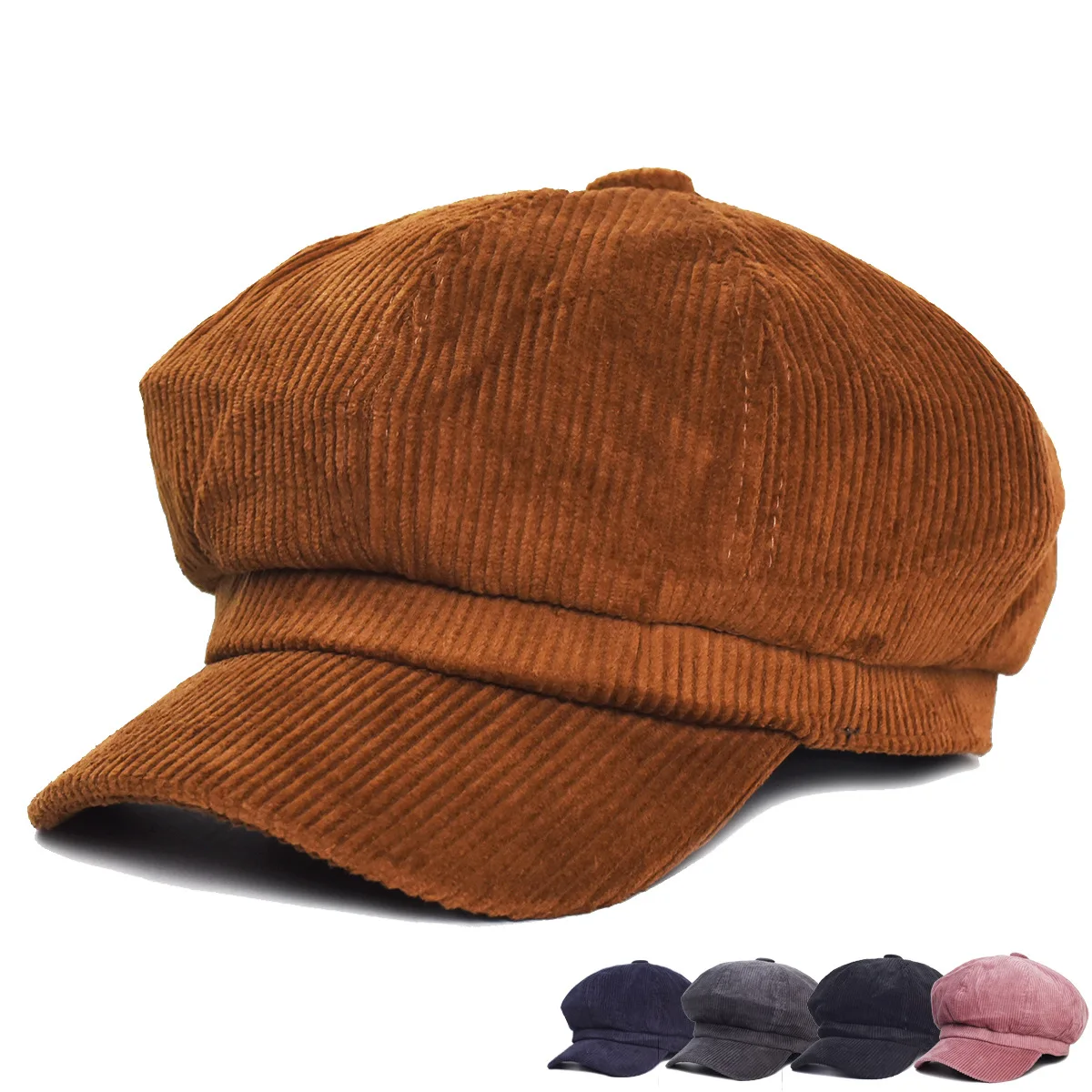 

Women Vintage Newsboy Cabbie Peaked Beret Cap Warm Baker Boy Visor Hat Flat Cap