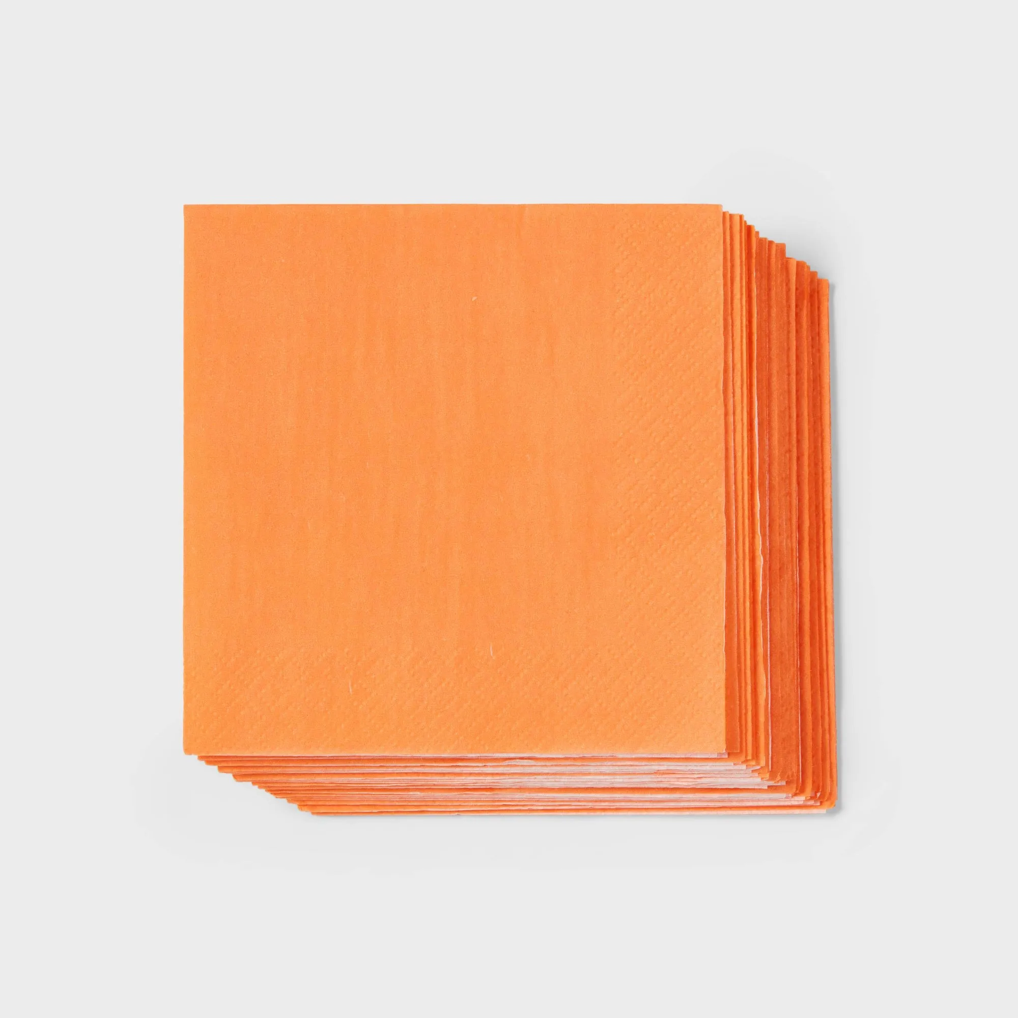30ct Orange Beverage Napkins, Soft Absorbent Paper Cocktail Serviettes For Parties, Bars, Picnics, Easy Cleanup