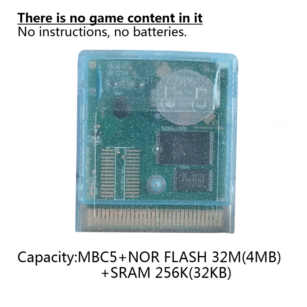GBC-Spielkarte Blanko Ohne Inhalt Benutzerdefinierte Brenn-Spielkarte Ohne Anleitung Ohne Batterie Mehrfarbige Hülle