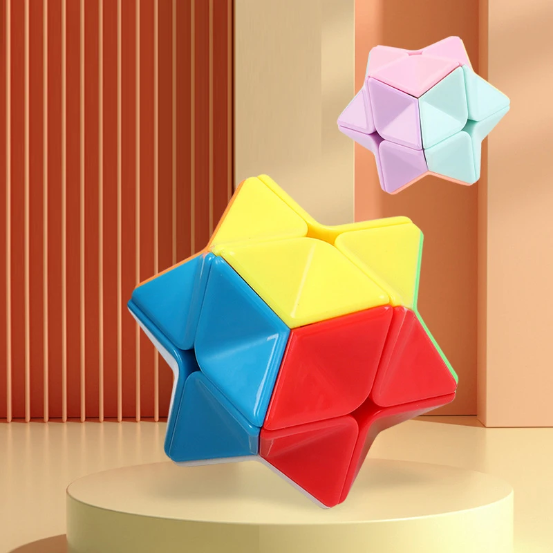 Macaron Star Polygon Magic Cube Fidget Toy Kids Educational Puzzle Cube Stress Relief Hand Spin Toy For Christmas Birthday Gifts