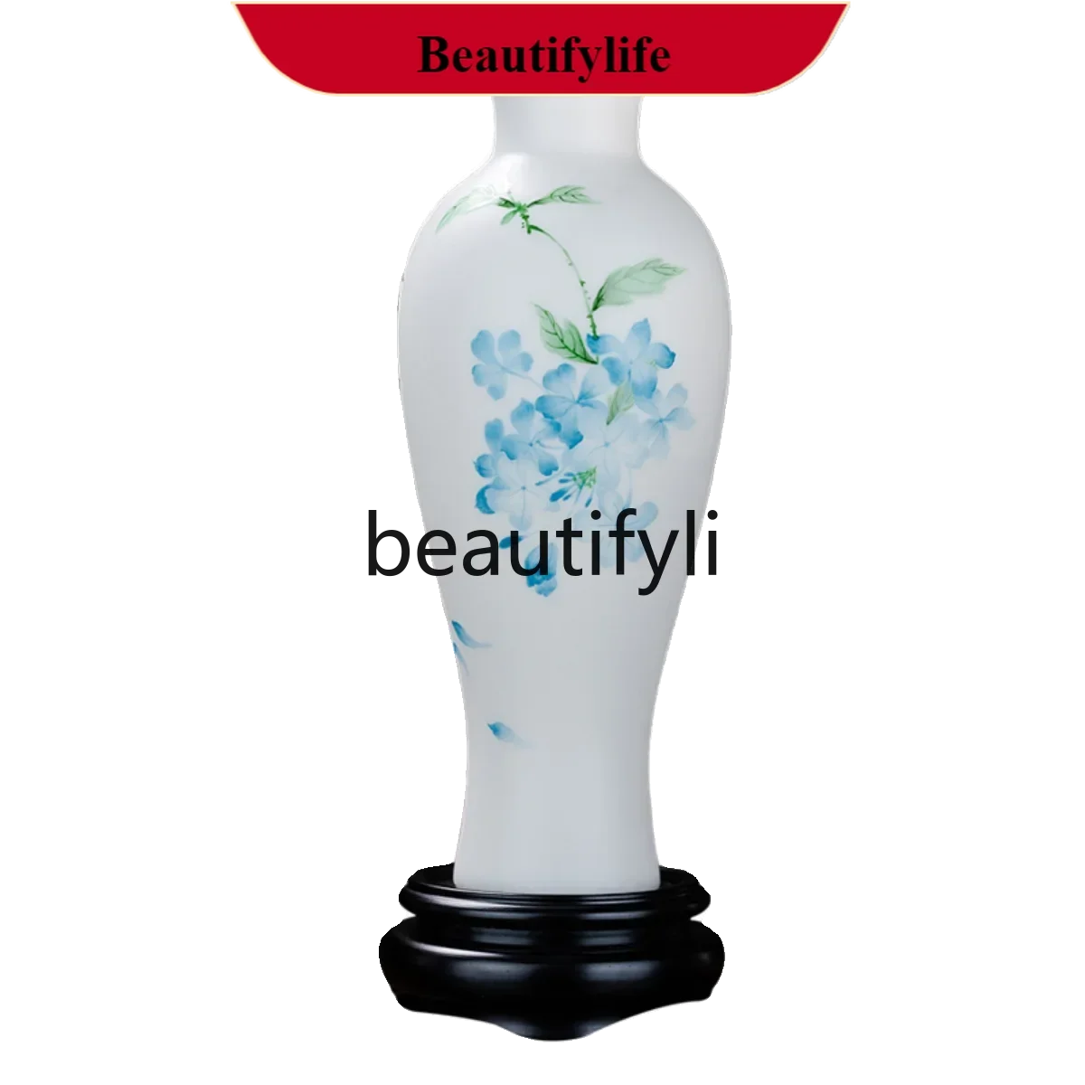 

Suet jade ceramic hand-painted little beauty vase vase, Chinese living room study ornament flower arrangement home decorationF13