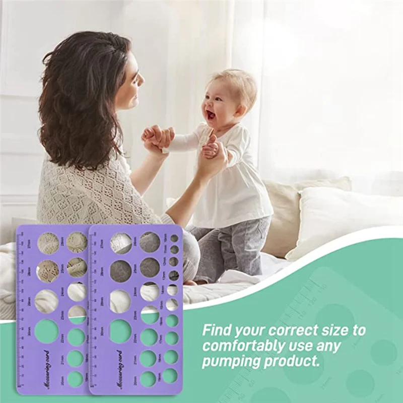 AB33-Flange Silicone Nipple Ruler Flange Size Nipple Measuring Ruler Nipple Soft Silicone Flange Sizer, Breast Pump Size Tool