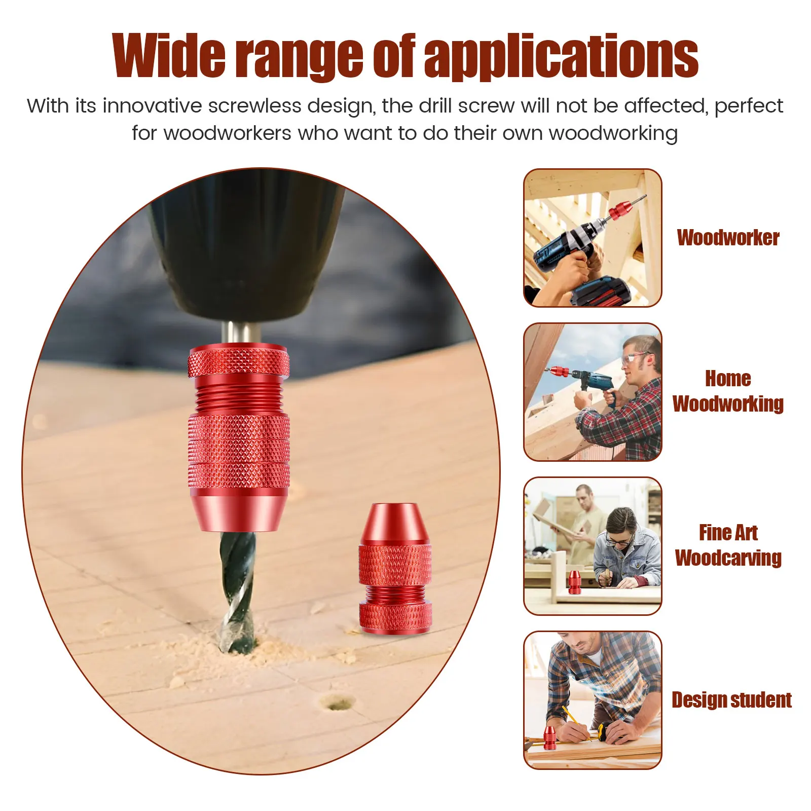 2/4Pcs Adjustable Drill Depth Stop 30-34mm/49-54mm Drill Bit Stop Collar Set with Nylon Inner Ring AluminumAlloy for Woodworking