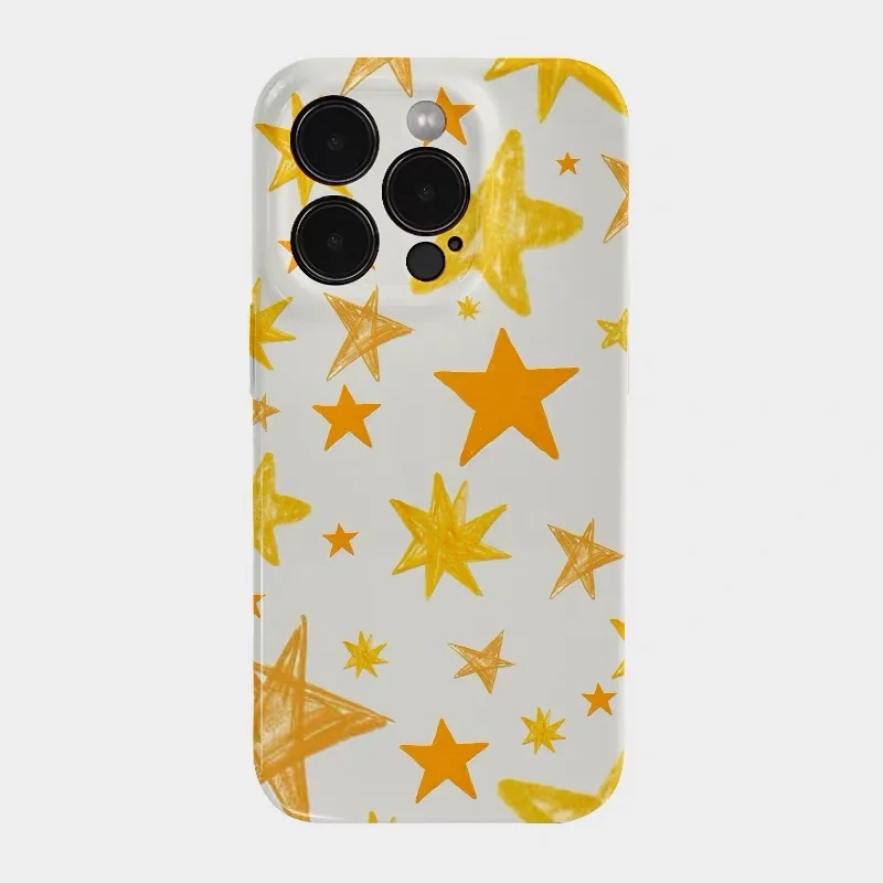 

Ins Korean Golden Star Art Case for IPHONE 17 16ProMax 15 14 13 12 11 PRO 16 Plus Acrylic TPU Two in One Magnetic Phone Cases