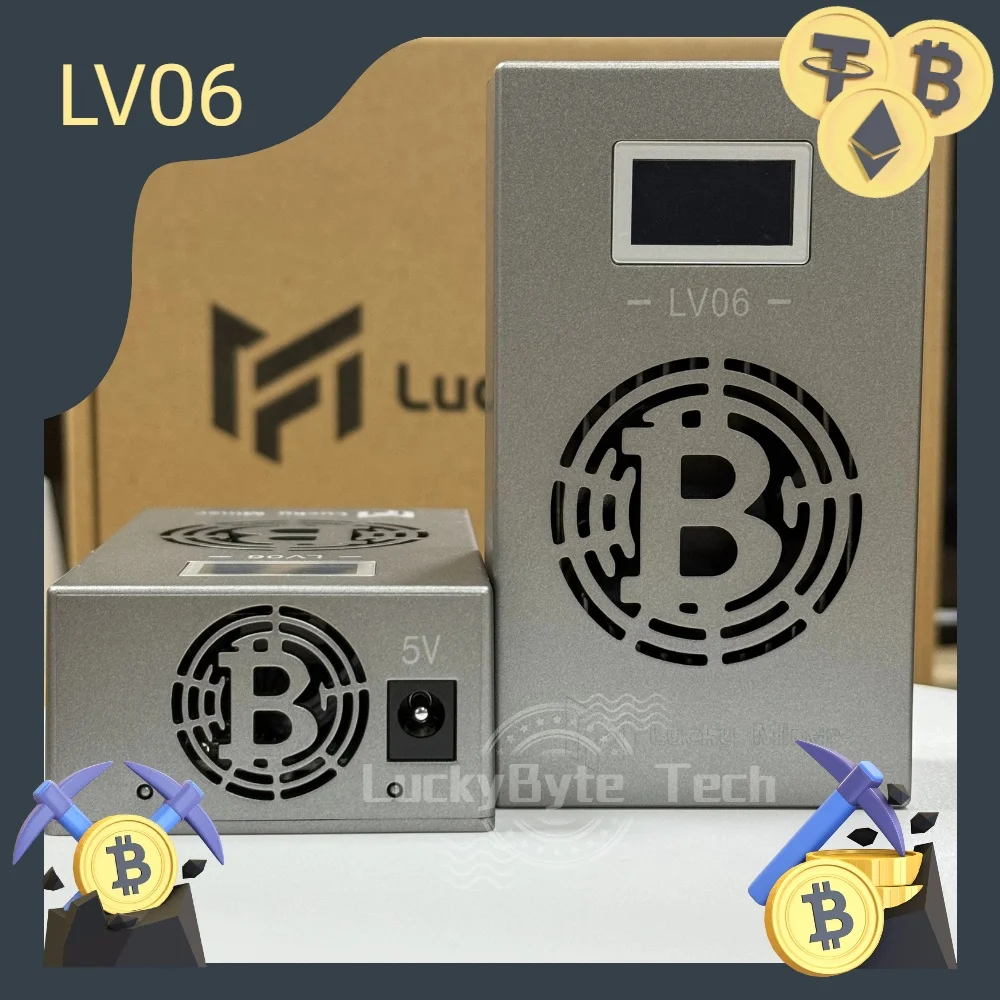 เครื่องขุดบิตคอยน์ลอตเตอรี่เครื่องขุดนำโชค LV06 V6เดี่ยว BTC BCH Bsv DGB WiFi 504GH /s BM1366 SHA256บิตเครื่องขุดเดี่ยว