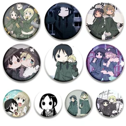 Girls Last Tour Anime Pins Shoujo Shuumatsu Ryokou Cartoon Brooches Yuuri Chito Round DIY Creative Badge Accessories Gifts