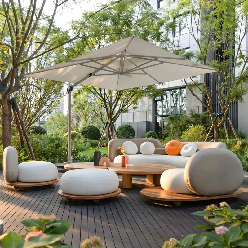 Outdoor sofa teak courtyard