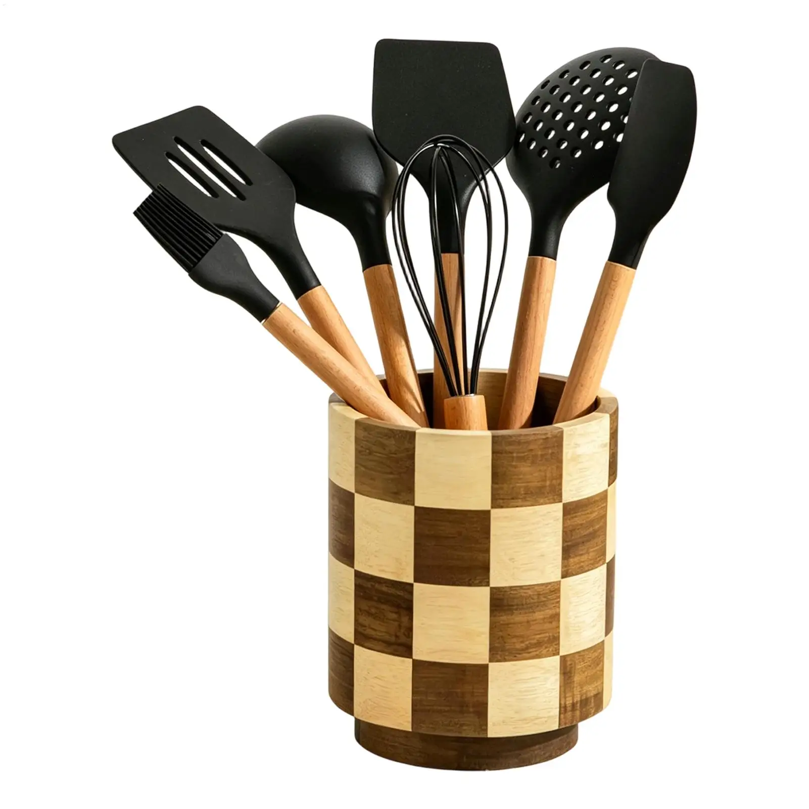 

Utensil Holder 360 Degree Rotating Cutlery Storage Spatulas Organizer For Spatulas Chopsticks Egg Beater Tong Home Dorm