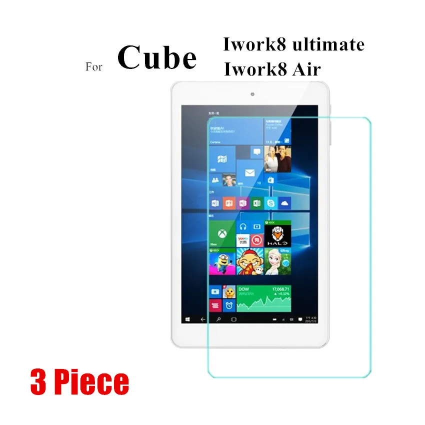 3Piece for Iwork 8 Tempered Glass Protect film For Cube iwork8 air glass Protector screen guard for iwork 8 air Protect Film