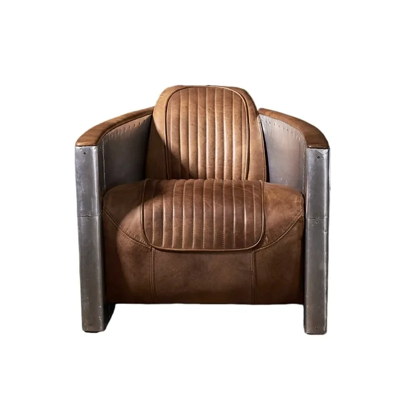 Luxury Vintage Aviator Furniture Leather Club Armchair Industrial Loft Tomcat Hotel Aviator Chair