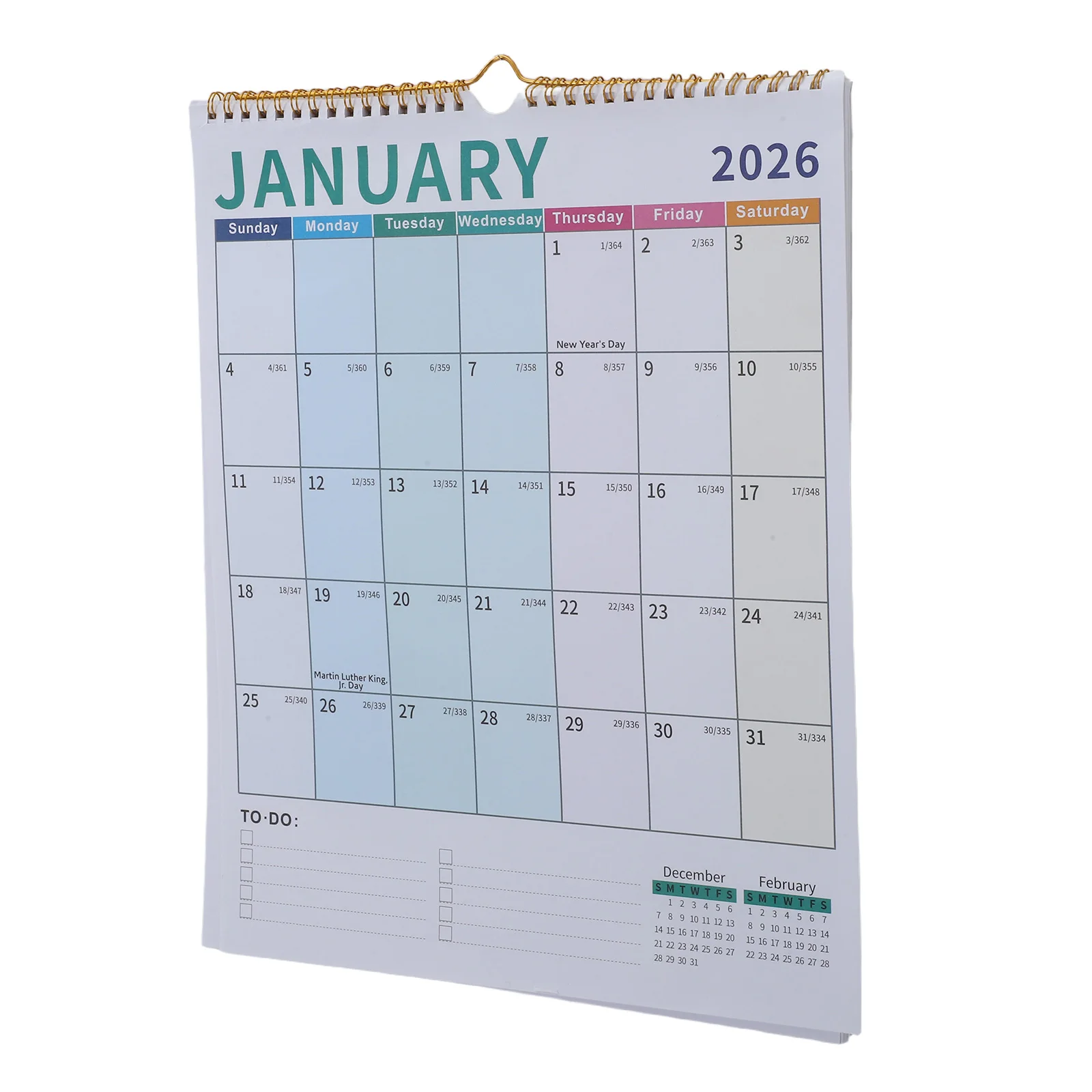 Office Wall Calendar Jan 2026 To June 2027 English Wall Calendar Spiral Hanging Planner 18-Month Annual Academic Planner