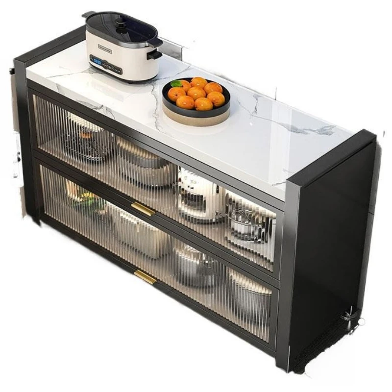 

Slate kitchen rack, floor-to-ceiling microwave oven side cabinet, multi-functional integrated wall storage cabinet