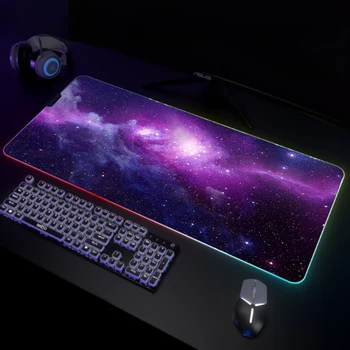 Universe RGB Gaming Mousepad Large LED Gaming Mousepads PC Desk Mat Glossy Mouse Pad Big Keyboard Mat Table Mat with Backlit