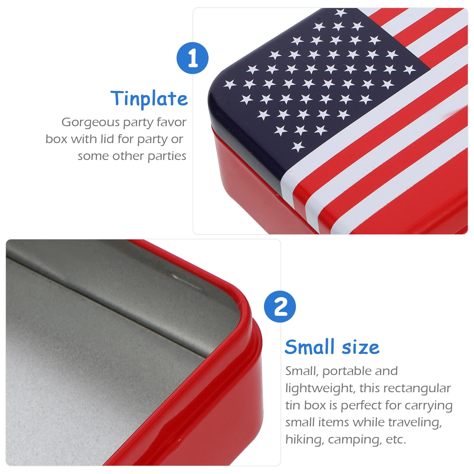 

Tinplate Candy Box Cookie Containers with Lids Rectangular Small Lightweight Portable Storage Boxes for Sweets Gifts