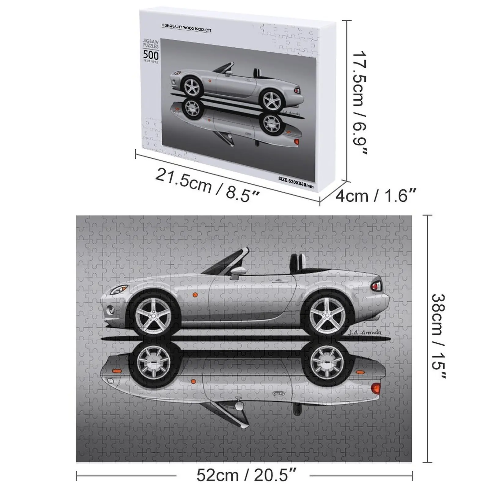 The Japanese roadster in the NC and NA generations Jigsaw Puzzle Iq Adult Wooden Personalized Name Puzzle