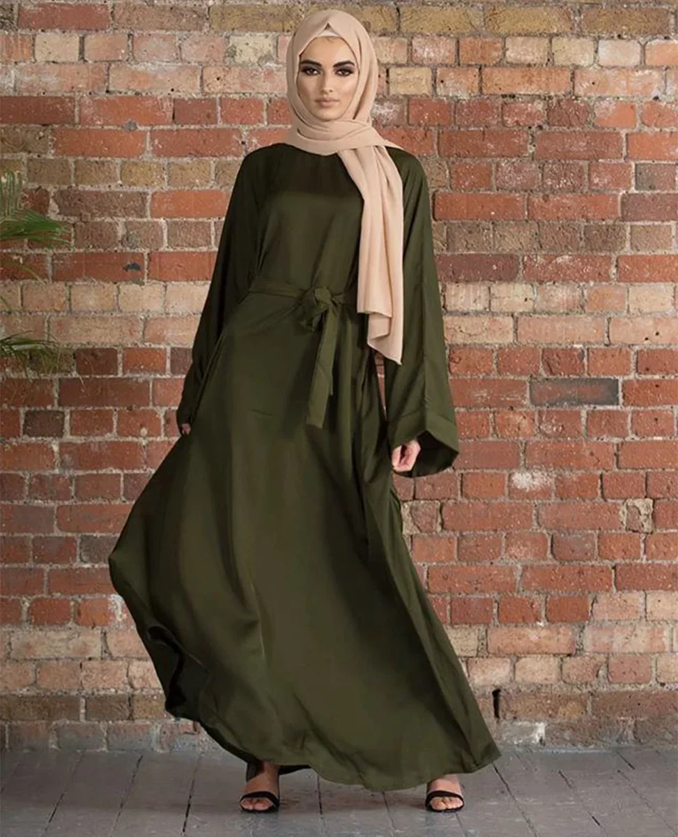 Imagem -06 - Vestido Abaya Muçulmano para Mulheres Ramadan Hijab Veste Kaftan Manga Comprida Dubai Turquia Roupas Islâmicas Vestidos Grandes