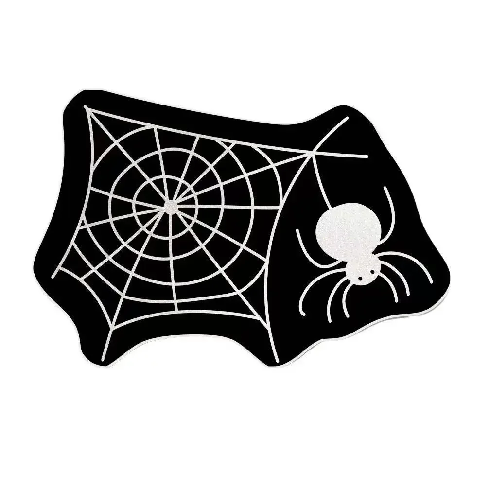 Halloween-Türmatte mit Spinnennetz, rutschfest, saugfähig, Fußteppich, Gothic-Dekor für Veranda, Badezimmer, Schlafzimmer, Innenbereich, Festival-Dekoration – Detail 4